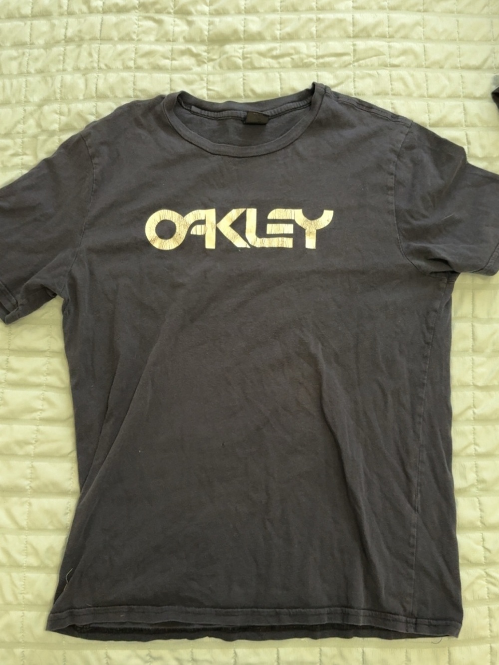Oakley Men's Charcoal Crew Neck Logo Tee